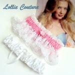 Wedding Garter Set - Garters With Embroidered Lace..